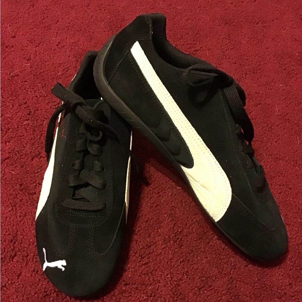 PUMA MENS SZ 6.5 ORTHOLITE SNEAKERS NWOB BLACK LEATHER SUEDE